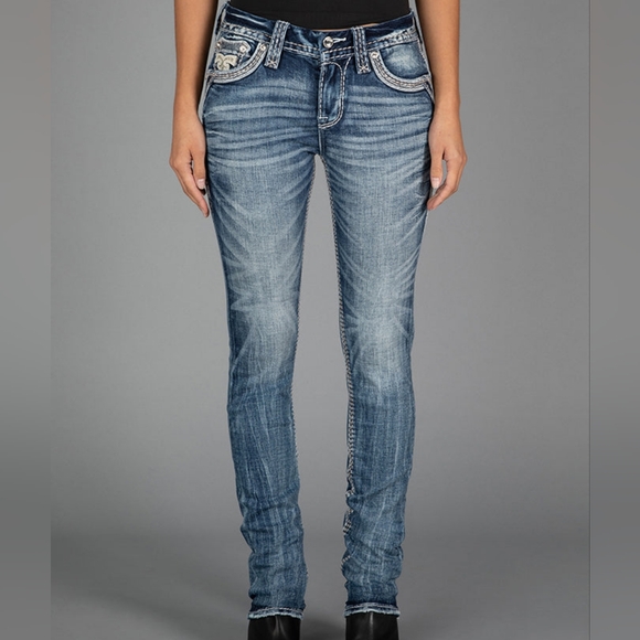 ❤️NeW!!❤️ ROCK REVIVAL NEOMA MID-RISE STRAIGHT JEANS Size 28 - Picture 9 of 11